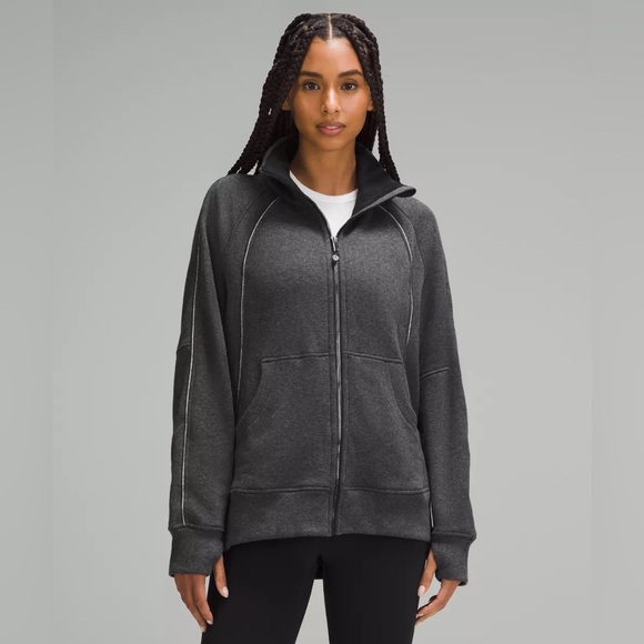 Lululemon scuba PLUSH oversized full zip funnel neck oversized Long - NWT XS/S - Picture 2 of 4